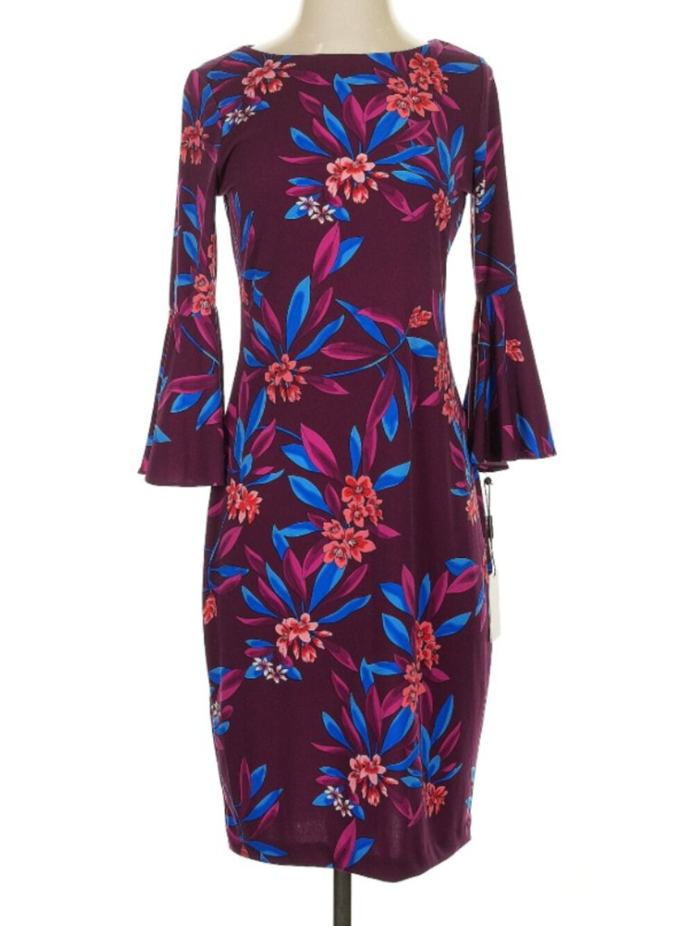 Calvin Klein Floral Bell Sleeve Sheath Dress